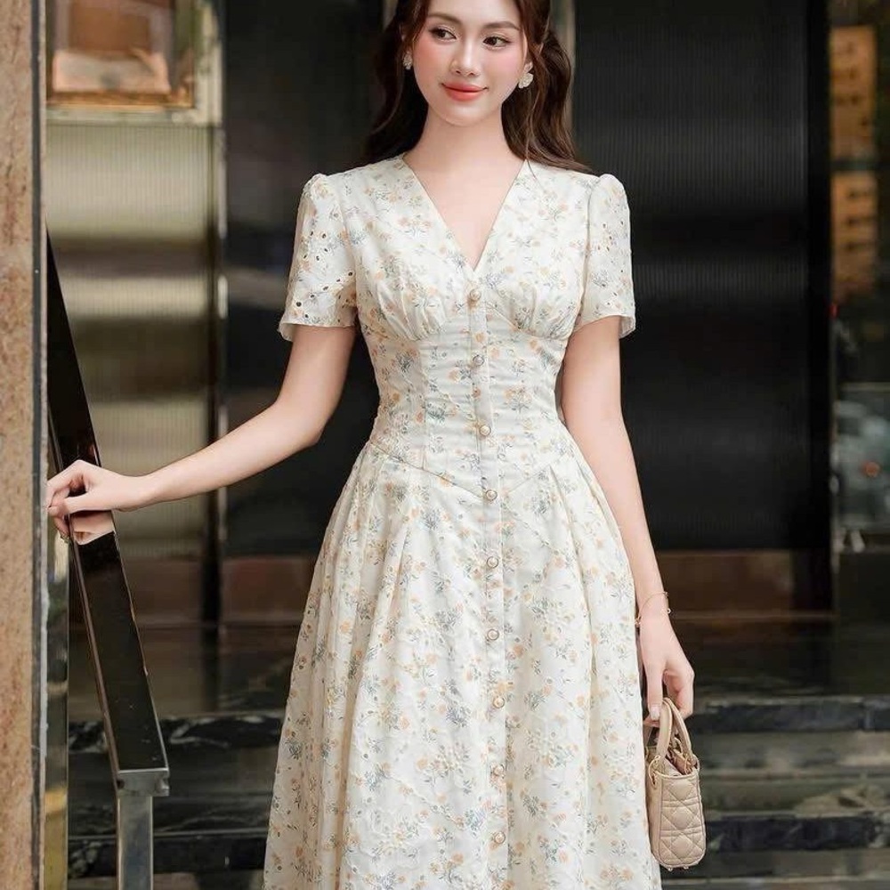 Floral Cream Dress